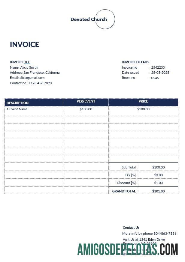 realista Modelo de fatura de serviço religioso